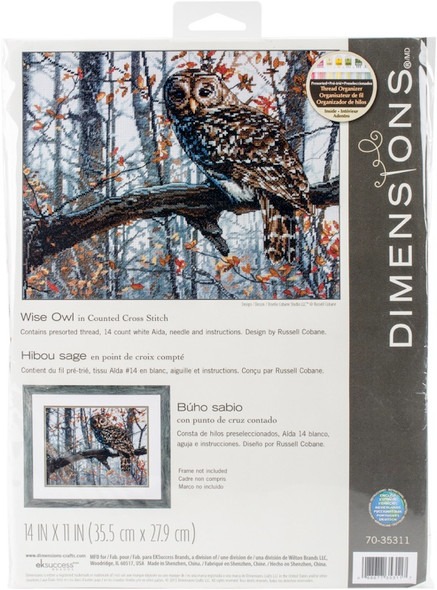 DIMENSIONS - Wise Owl Counted Cross Stitch Kit-14"X11" 14 count (70-35311) 088677353117