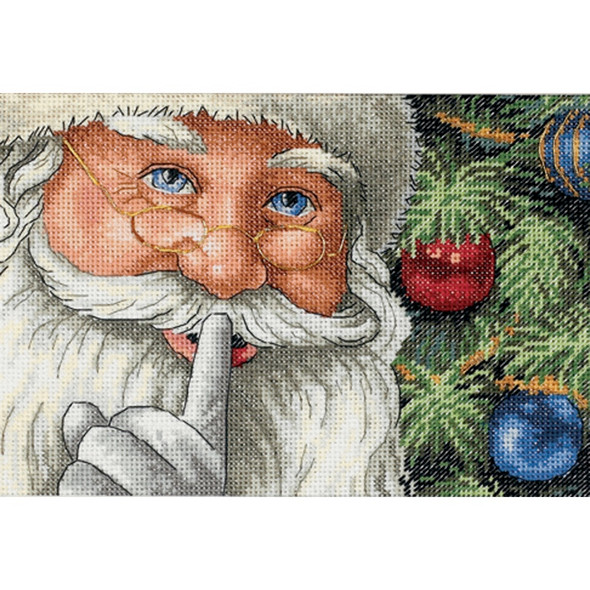 DIMENSIONS - Gold Petite Santa's Secret Counted Cross Stitch Kit-7"x5" 18 count (8799) 088677087999