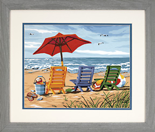 DIMENSIONS - Beach Chair Trio - Paint By Number Craft Kit (91316) 088677913168