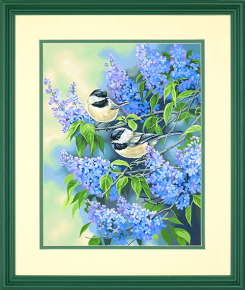 DIMENSIONS - Chickadees and Lilacs - Paint By Number Craft Kit (91361) 088677913618