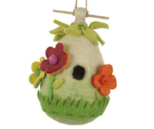 DZI HANDMADE DESIGNS - Friendly Flower Felt Decor Birdhouse (DZI484016) 845964007302