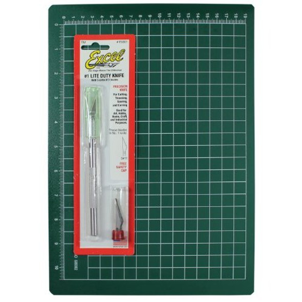 EXCEL - HOBBY Precision Cutting Kit with Self Healing Cutting Mat and Knife (90001) 098171900014