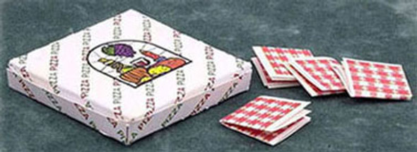 FARROW - 1 Inch Scale Dollhouse Miniature - Pizza Box With 4 Napkins (FR11187) 726348111870