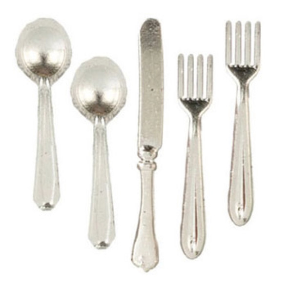 FARROW - 1" Scale Dollhouse Miniature - Dollhouse Silverware-4 Sets of 5 pieces (40318)