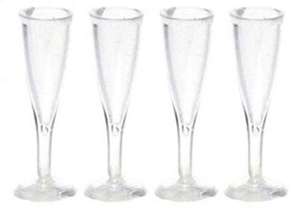 FARROW - 1 Inch Scale Dollhouse Miniature - Fluted Champagne Glass Set Of 3 (FR40326) 726348403265