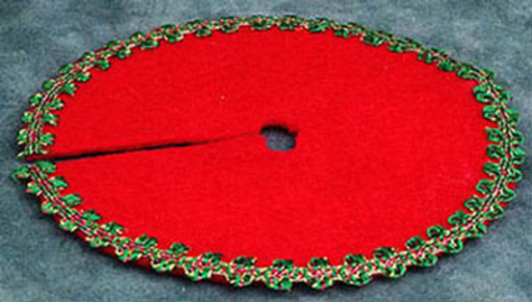 FARROW - 1 Inch Scale Dollhouse Miniature - Red Christmas Tree Skirt (FR70405) 726348704058