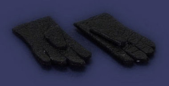 FALCON - Miniature Pair of Black Gloves for 1" Scale Dollhouse Miniature (FCA1770BK)