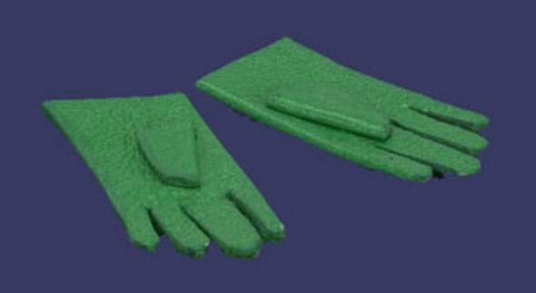 FALCON - Miniature Pair of Green Gloves for 1" Scale Dollhouse Miniature (FCA1770GN)