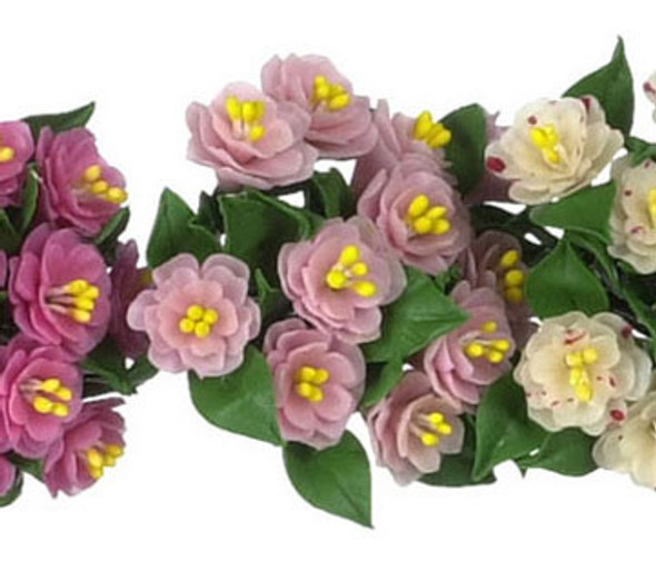 FALCON - Miniature Camelia- Pink- 1 Dozen Stems for 1" Scale Dollhouse Miniature (FCA2204PK)