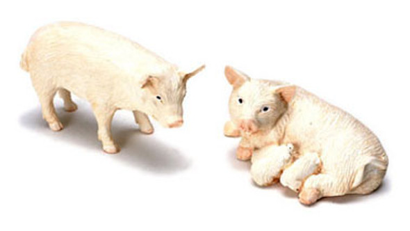 FALCON - 1 Inch Scale Dollhouse Miniature - Pig Set Of 2 (FCA277)