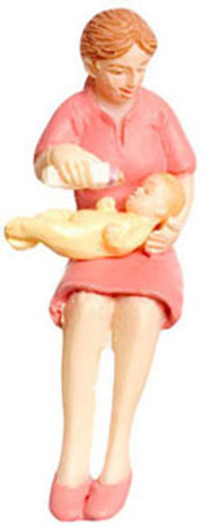 FALCON - Miniature Mommy And Me Resin Figure- Yellow for 1" Scale Dollhouse Miniature (FCA3175)