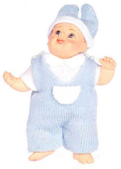 FALCON - Miniature Jimmy Little Boy Figure- Blue Outfit for 1" Scale Dollhouse Miniature (FCA3981BL)