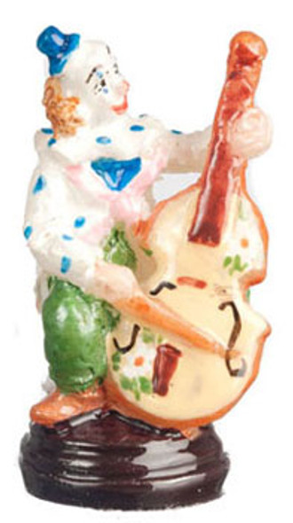 FALCON - Miniature Clown Figurine Playing a Double Bass for 1" Scale Dollhouse Miniature (FCA4206)