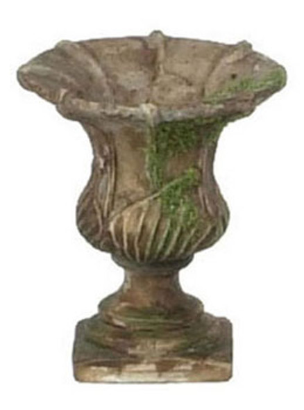 FALCON - 1" Scale Cesar'S Urn Brown with Moss 3 Pc Dollhouse Miniature (A997B)