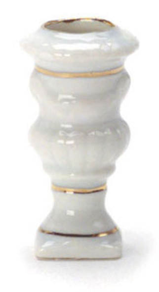 FALCON - 1" Scale Porcelain Roma Urn with Gold Trim 1 Piece Dollhouse Miniature (CP7155)