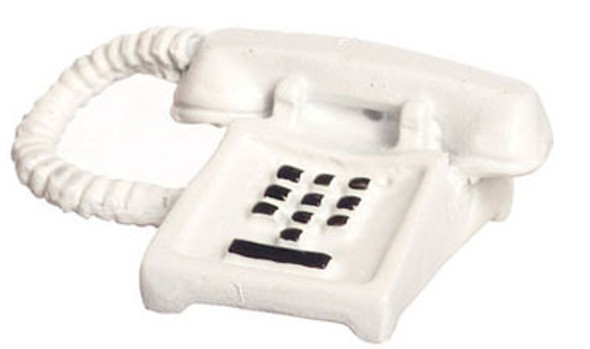 FALCON - 1 Inch Scale Dollhouse Miniature - White Push Button Phone (FCN1142)