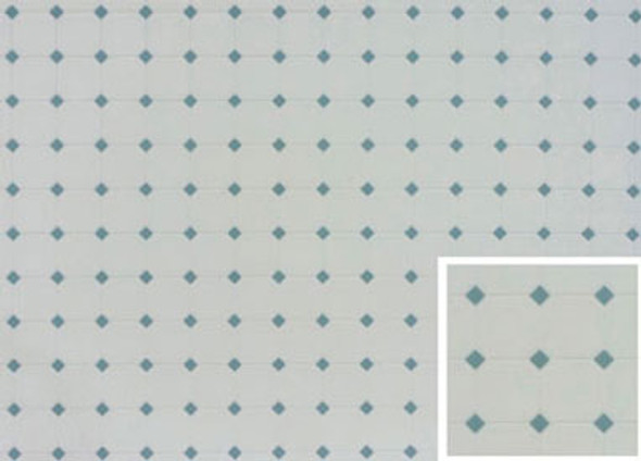 FAMOUS FLOORING - 1 Inch Scale Dollhouse Miniature - Tile: Diamond 12x16 Blue (FF60650) 731851606508