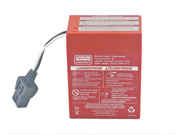 OakridgeStores.com | POWER WHEELS - 00801-0712 9.5Ah S6V Battery with Internal Fuse RED
