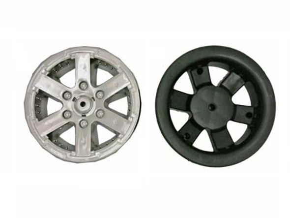OakridgeStores.com | POWER WHEELS - 3900-2724 Black inner and Chrome Outer Front Rim for Ford F-150 Extreme  and Jeep Hurricane