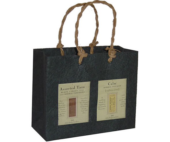 BELLA VITA - GB2 Black - Handmade Paper 2 Bottle Gourmet Bags (GB2BLACK) 822372211200