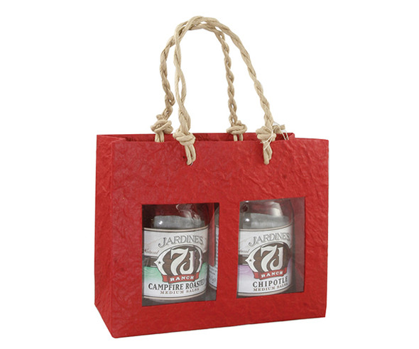 BELLA VITA - GB2 Red - Handmade Paper 2 Bottle Gourmet Bags (GB2RED) 822372211231