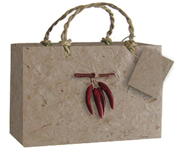 BELLA VITA - GB3 Chili - Handmade Paper 3 Bottle Gourmet Bags (GB3CHILI) 822372211316