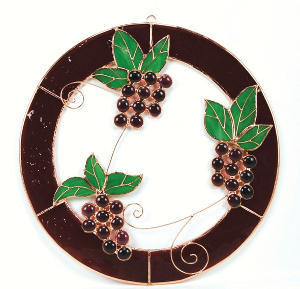 GIFT ESSENTIALS - Small Grape Bunch Trifecta Circle Window Panel GE117 645194776272