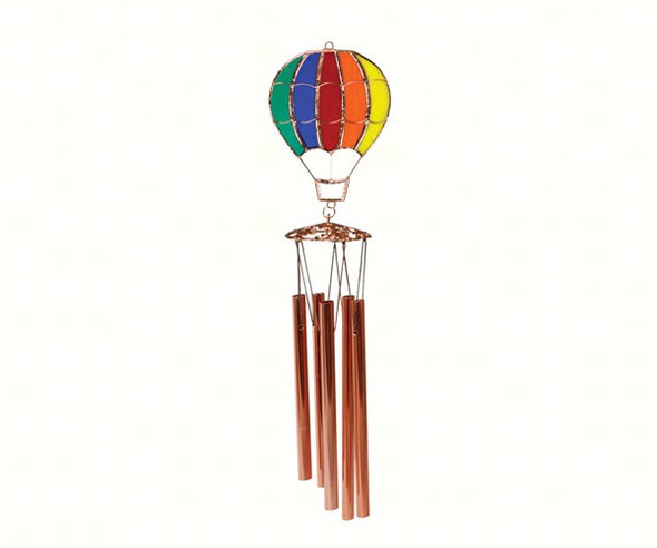 GIFT ESSENTIALS - Rainbow Hot Air Balloon (Decorated Design) - Suncatcher Wind Chime GE136 645194776470