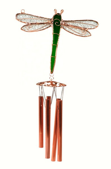 GIFT ESSENTIALS - Green Dragonfly Wind Chime GE145 645194776562