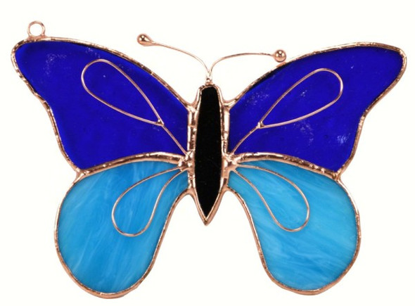 GIFT ESSENTIALS - Dark and Light Blue Butterfly Sun Catcher GE153 645194776647