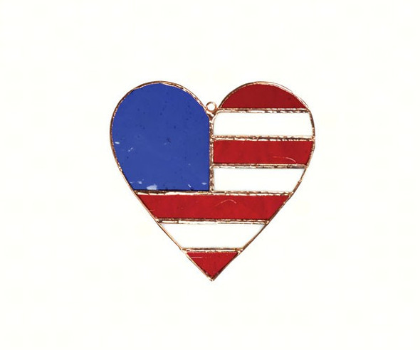 GIFT ESSENTIALS - Patriotic Flag Heart Suncatcher GE175 645194901759