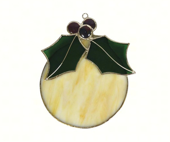 GIFT ESSENTIALS - White Ball Christmas Ornament - Stained Glass Sun Catcher GE247 645194902473