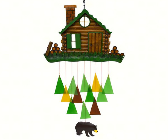 GIFT ESSENTIALS - Log Cabin (Decorated Design) - Wind Chime GEBLUEG530 804414905308