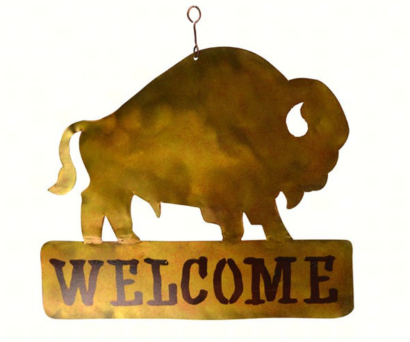GIFT ESSENTIALS - Bison Rustic Welcome Sign GEBLUEG537 804414915376