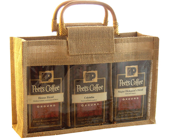 BELLA VITA - GJC3 Natural - Jute 3 Compartment Coffee Bags (GJC3NATURAL) 822372216038
