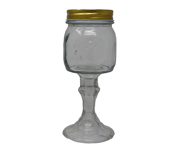 ZEE'S CREATIONS - Wine Glass Small Jar Clear 9.5 oz (GL4502CL) 817441011225