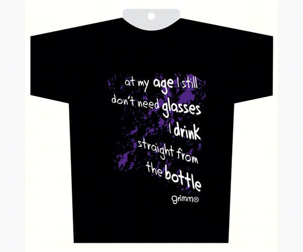 GRIMM - Cotton Wine Bottle Jersey (Tiny T - Shirt): At my age I still GRIMMBOTTT 621805112578