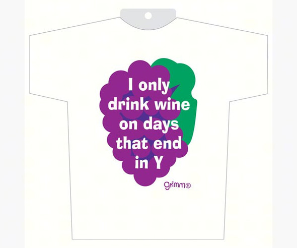 GRIMM - Cotton Jersey Wine Bottle Cover Tiny T-Shirt with Saying: I only drink GRIMMDAYSTT 621805112585