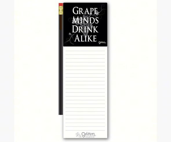 GRIMM - Magnetic Note Pad with Pencil: Grape Minds Drink Alike GRIMMGRAPEMNP 621805113674