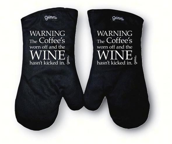 GRIMM - Warning The coffee's worn off and the Wine hasn't kicked in - Oven Mitt GRIMMKICKMITT 621805120085