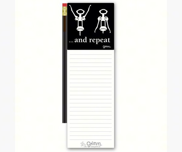 GRIMM - Magnetic Note Pad with Pencil: ...and repeat GRIMMREPEATMNP 621805113636