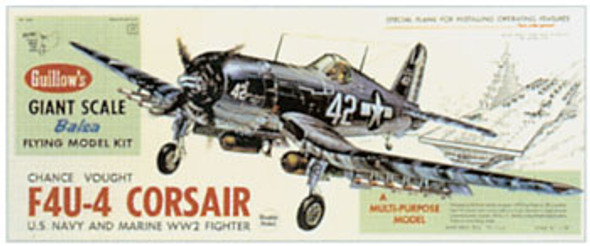 GUILLOWS - F4U-4 Corsair Balsa Wood Airplane Model Kit (1004) 072365010048