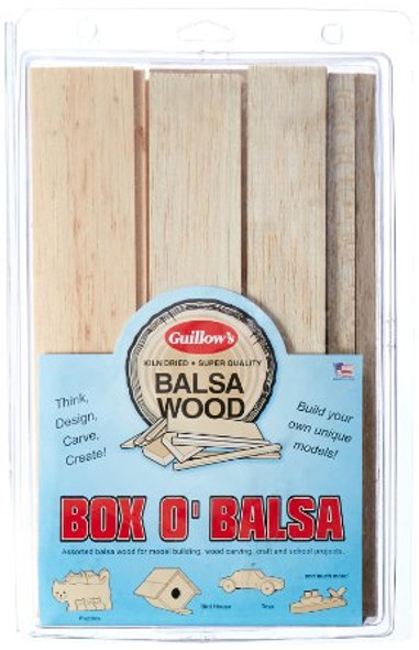 GUILLOWS - Bag-O-Balsa Random Sizes 1lb. Balsa Wood Pack (#14) 072365000148