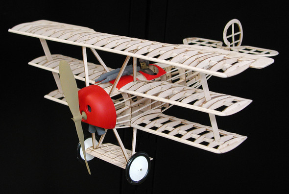 GUILLOWS - Fokker DR-1 Triplane Balsa Wood Airplane Model Kit (204) 072365002043