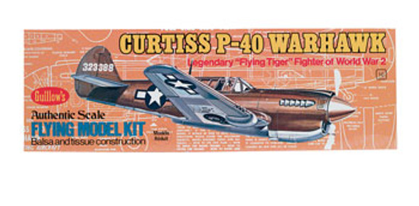 GUILLOWS - Curtiss P-40 Warhawk Balsa Wood Airplane Model Kit (501) 072365005013