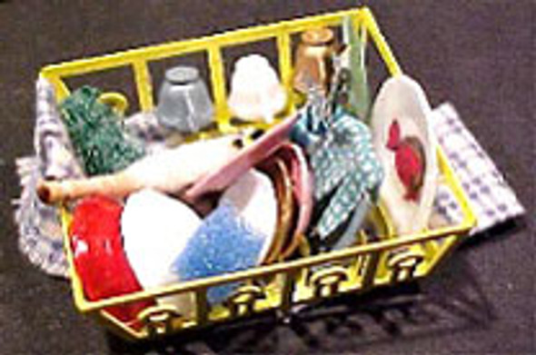 HUDSON RIVER - 1 Inch Scale Dollhouse Miniature - Super Filled Dish Drainer (HR56013)