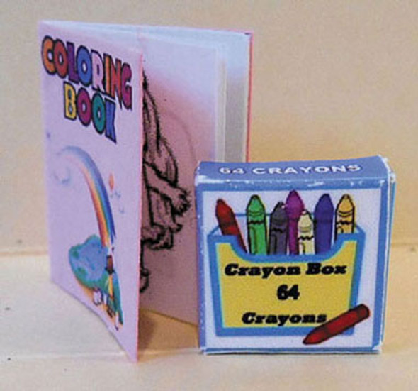 HUDSON RIVER - 1" Scale Dollhouse Miniature - Rainbow Coloring Book with Crayons (59802C)