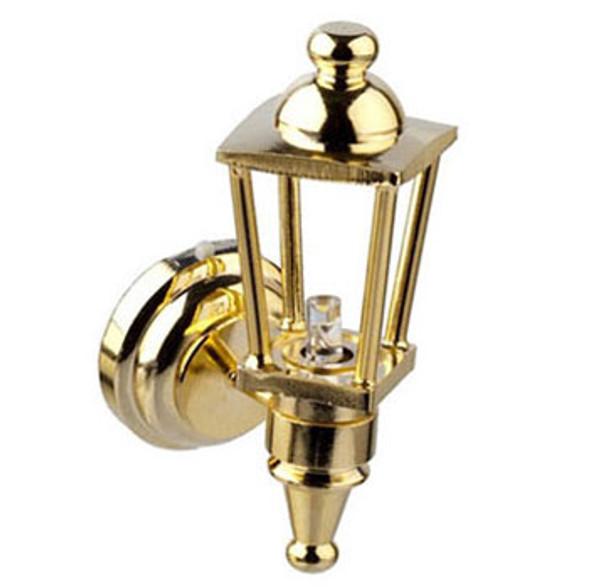 HOUSEWORKS - 1 Inch Scale Dollhouse Miniature - Led Brass Carriage Lamp (HW2306) 022931023064