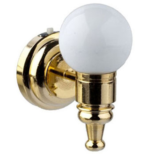 HOUSEWORKS - 1 Inch Scale Dollhouse Miniature - Led White Globe Wall Sconce (HW2307) 022931023071