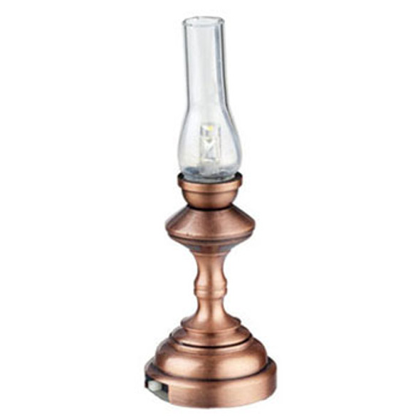 HOUSEWORKS - 1 Inch Scale Dollhouse Miniature - Led Copper Hurricane Lamp (HW2325) 022931023255